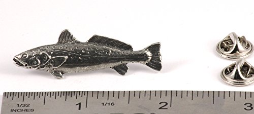 Speckled Trout, Fish Pin, Pewter, 1 3/4”, S034, Spotted Seatrout, Speck, Spotted Weakfish, Cynoscion nebulosus, Lapel, Hat, Pins, Brooch, Jewelry, Gift, 100% Handmade in the USA, Over 200 Fish Designs Available.2