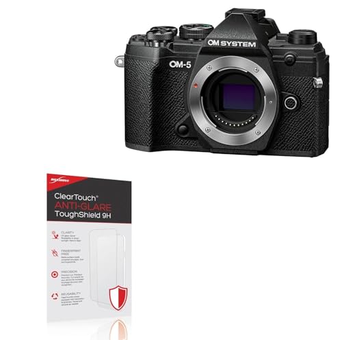 BoxWave Screen Protector Compatible with OM System OM-5 - ClearTouch Anti-Glare ToughShield 9H (2-Pack), Anti-Glare 9H Tough Flexible Film Screen Protector