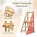 Giantex 3 Tier Folding Ladder Chair, Convertible 3 Step Stool and Chair w/Safety Locks for Adults, Bamboo Stepladder for Home Kitchen, Library & Office, 330 LBS Weight Capacity (Natural)