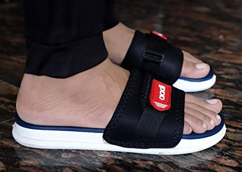 Image of AADI Men's Synthetic Leather Daily Use Casual Sliders /Flip Flop & Slippers