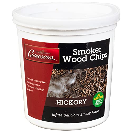 Camerons Products Smoking Chips (Hickory) - Kiln Dried, All Natural Extra Fine Wood Smoker Sawdust Shavings - 1 Pint Barbecue Chips (0.473176 L)