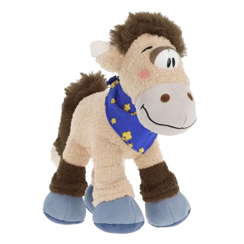 LOUPSILY LOOK ICONIC: Con il suo mantello beige, la criniera marrone e la bandana blu e gialla, Loupsily incarna lo spirito tenero e avventuriero dell'universo Diddl.