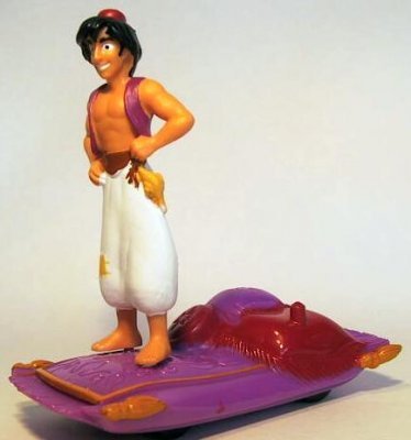 Aladdin on Magic Carpet Pull Back Toy - 1992 Burger King Kids' Club Aladdin Series