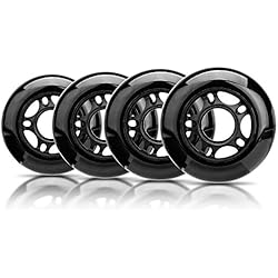Patines Quad Oxelo Mehomei Ruedas de Patinaje en Línea, 80 mm 85A Ruedas de Repuesto para Patines de Ruedas para Niñas y Niños, Patinaje Recreativo al Aire Libre, Negro, 4 Pcs