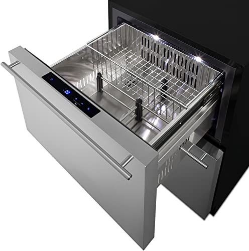 Summit ADFD243 24" Wide 2-Drawer All-Freezer, ADA Compliant, 3.71 cu.ft. Capacity, Built-in Capable, Child Lock, Open Drawer Alarm, Stainless Steel Drawers, Frost-free Operation- (Panel Not Included) on Fridge.com