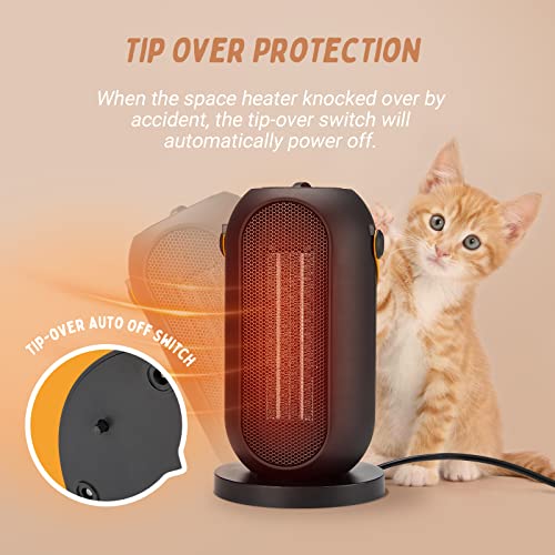 Inkbirdplus Space Electric Heater For Indoor Use, Ptc Ceramic Portable Room Heater, Quiet Energy Efficient Heater & Fan Combo With Overheat Protection, Heater For Bedroom, Living Room #TOP2
