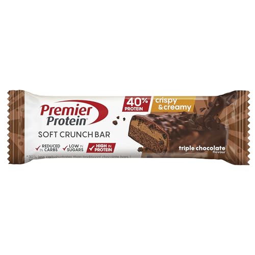 Premier Protein Soft Crunch Bar 40% Protein Triple Chocolate 12x40g - Bajo en azúcar + Bajo en carbohidratos + Sin aceite de palma - Imagen 3