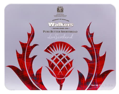Walker's Shortbread Scottish Icon Thistle Holiday Tin, All-Butter Shortbread Cookies, 5.3 Oz Tin