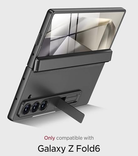 Image of Kapa Magnetic Hinge with Inbuilt Stand Case for Samsung Galaxy Z Fold 6 | Shockproof Stand Hybrid Bumper Back Cover (Black)