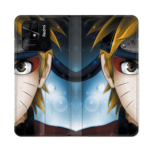 Funda Cuero Cartera Xiaomi Redmi 10C Naruto Blanco para Tu Día a Día Urbano