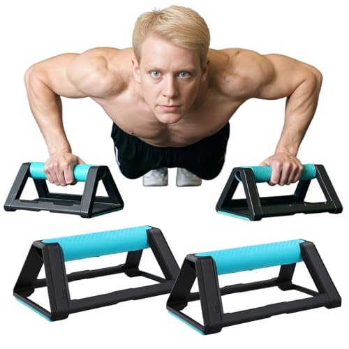 2 Pcs Barras Paralelas, Tabla de Flexiones con Base Silicona Antideslizante, Portátil Apilable, Capacidad Carga 110kg, Calistenia en Casa, Soporte Suelo for Push Up Fitness Exterior, 19x11x7cm