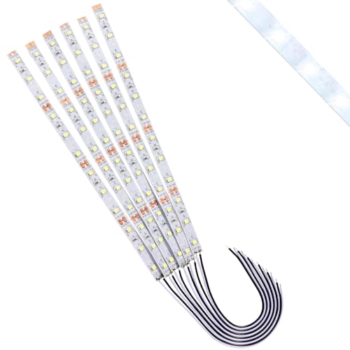 Lyeteung 6 Pezzi 200mm 12V - 18V Precablato Striscia LED, 2835 Modello di Illuminazione a LED, SMD Luce Autoadesiva Flessibile Bianco