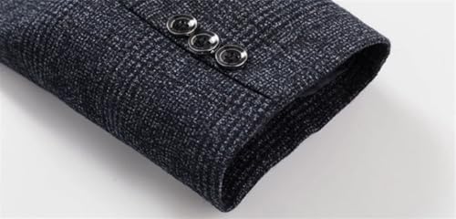 Men's Solid Retro Style Single Breasted Plaid Business Suit Coat3