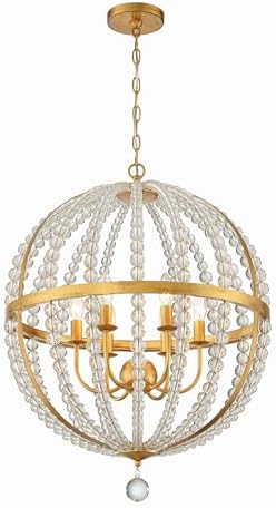 Crystorama Roxy 6 Light Antique Gold Chandelier
