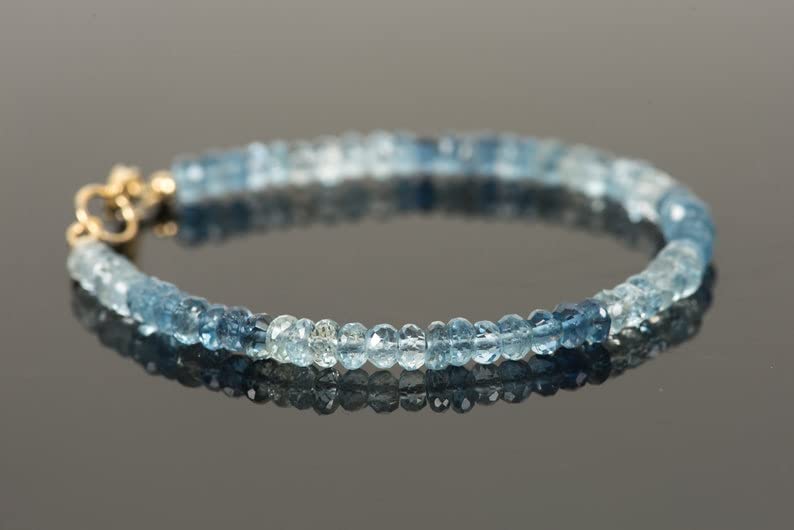 Bracelet aigue-marine véritable pour rompre la monotonie des bijoux - 2