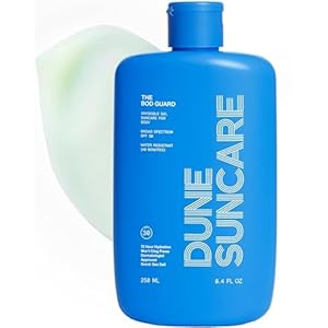 DUNE SUNCARE The Bod Guard – Award-Winning Clear Invisible Gel Body Sunscreen – Broad Spectrum SPF 30 Protection, 72 Hour Hydration, 40 Mins. Water Resistant, Reef Friendly, Non-Greasy (8.4 Fl Oz)