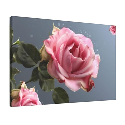 Toile colorée 30 x 45 cm YoupO Rose1 pour déco de chambre et salon tendance