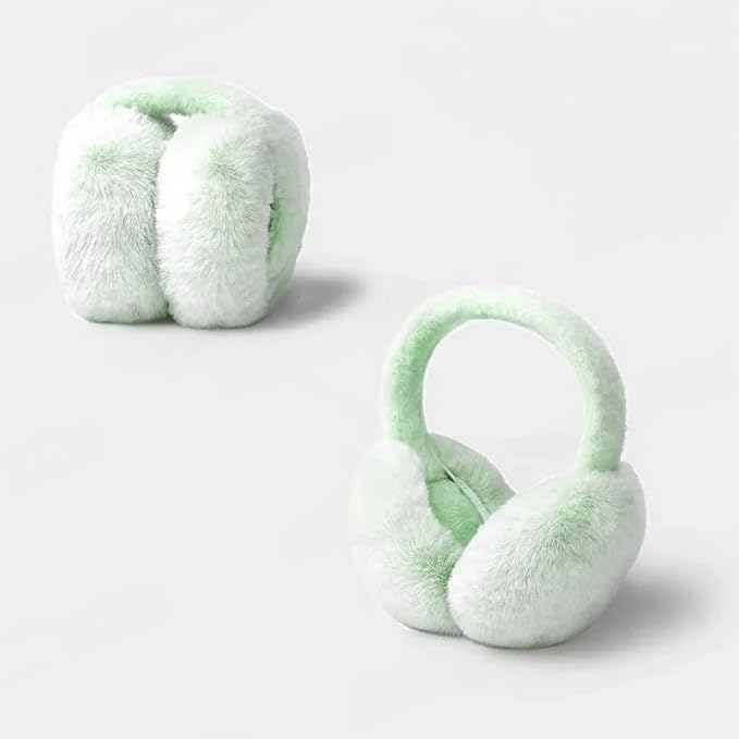 Image of Girl Winter Earmuffs Outdoor Wear Soft Faux Fur Plush Ear Warmer Minnie Design Windproof Woolen Warm Ear Muff Men & Women (Freesize)