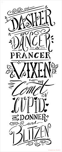 Reindeer Night Before Christmas Stencil By Studior12 | Holly Heart Ampersand | Reusable Mylar Template Paint Vertical Wood Sign | Craft Rustic Holiday Home Decor Diy Seasonal Winter Gift Select Size #TOP2