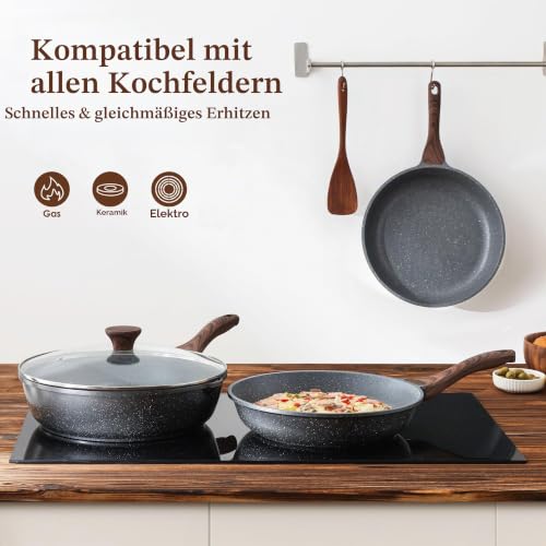 SENSARTE 20cm Schweizer Granit Beschichtung Antihaft Bratpfanne Skillet – Ansicht 5