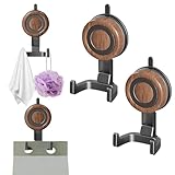 HONGYUETECH Dual - Hook Suction Cup Hooks for Shower, Removable & Reusable Bathroom/Kitchen Organizer, Waterproof & Rust - Free, Stable Hanging for Towels/Robes, Ideal for Renters/RVs/Hotels (1)
