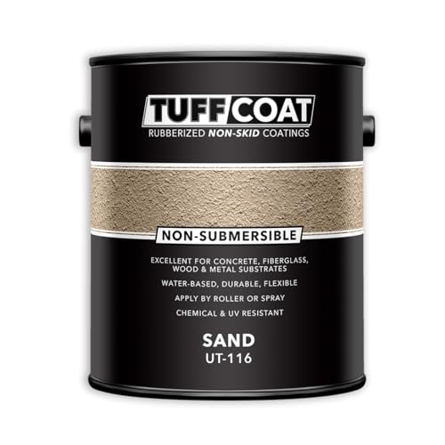 Tuff Coat UT-116 Sand - 1 Gallon: Medium Texture, Non-Submersible, Water-Based, Rubberized Non-Skid Coating