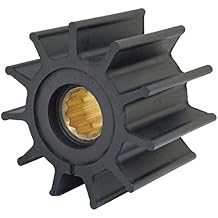 Jabsco 17938-0001-P, Neoprene, Drive Type 7, 12 Blade, 3-3/4 Diameter, 3-3/4 Width, 1 Shaft, Brass Insert