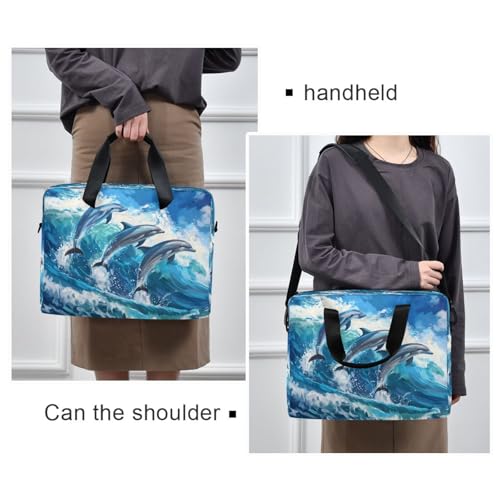 Bolsa para Laptop con diseño de delfines y olas miniatura 2