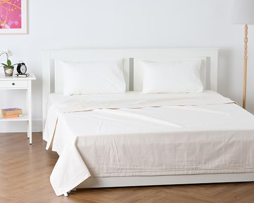 Image of 100% Pure Cotton 3 Layer Dohar, Single Bed Blanket Comforter, (60''X90'' / 152X230 CM), Uni Plain, Skin Friendly Dohar, Color - Half White