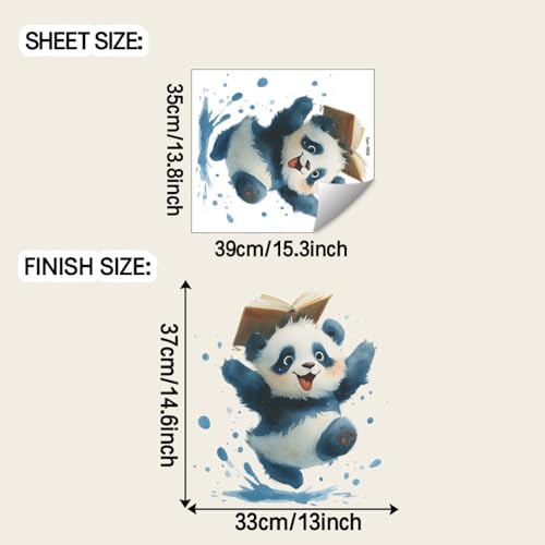 Vinilo decorativo infantil Panda saltarín acuarela miniatura 2
