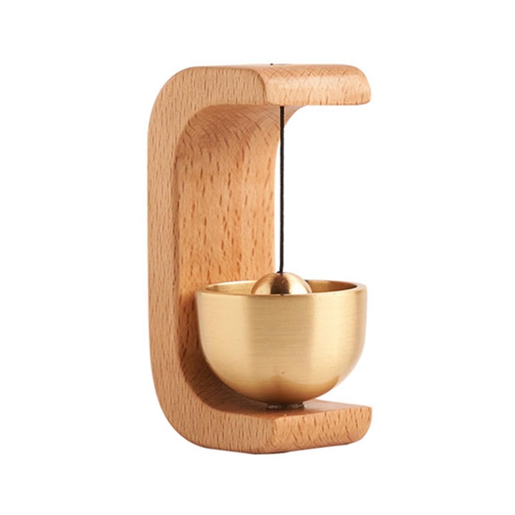 CTRLZS 2024 Wooden Doorbell Bell Wind Chimes Wireless Doorbell for Home Entrance Door Bell Aesthetic Room Wall Decor-A, 1PCS Easy Install