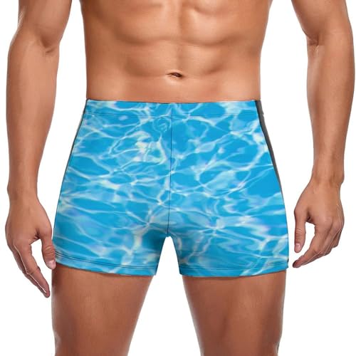 Slip de bain bleu avec motif étoile de mer pour homme style boxer confort