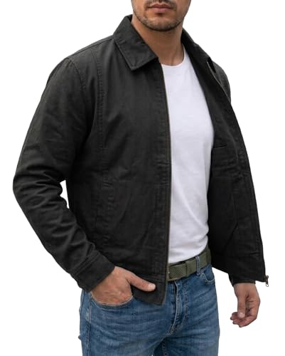 Image of Summer Lightweight Canvas Breathable Cotton Jacket For Men | Punk Gothic Brando Biker Coat Classic Rock Streetwear Belted Jacket