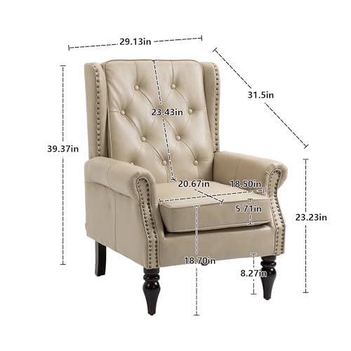 Sillón Plegable Piel Sintética Color Camel miniatura 2