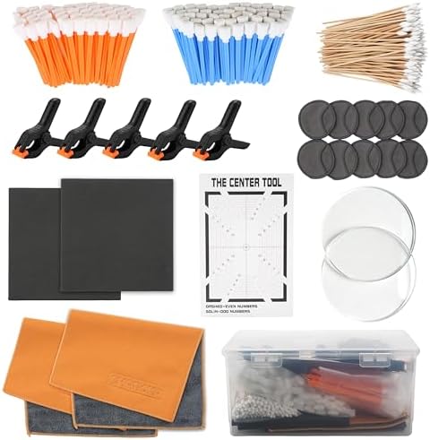LUVCOSY 223 Pcs Trading Card Care Cleaning Kit, Sports Card Care Flattening Kit with Card Grading Centering Tool for TCG PSA Rated Sports Cards Collectors to Repair and Grade Card.