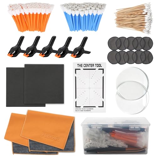 LUVCOSY 223 Pcs Trading Card Care Cleaning Kit Sports Card Care Flattening Kit with Card Grading Centering Tool for TCG PSA Rated Sports Cards Collectors to Repair and Grade Card.