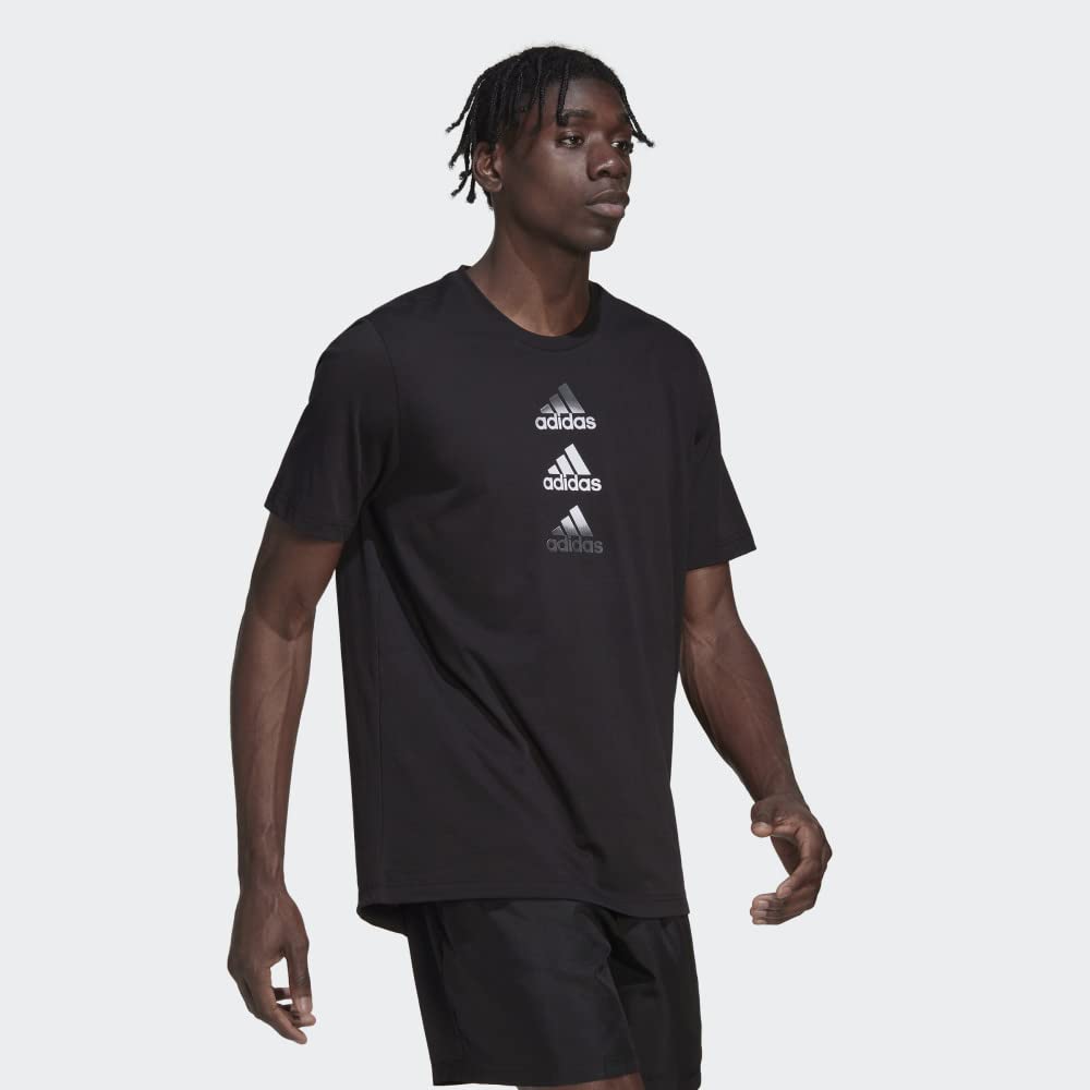 adidas Męska koszulka z logo 2 Move, Czarny, M