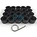 Prime Ave Black Wheel Lug Cap Covers for VW Part# 1K06011739B9 ~Set of 20 + Removal Tool (B: with Wheel Locks)