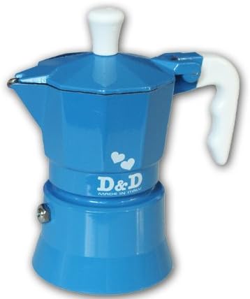 D D& Espresso Coffee Maker, 3 Cup, Blue