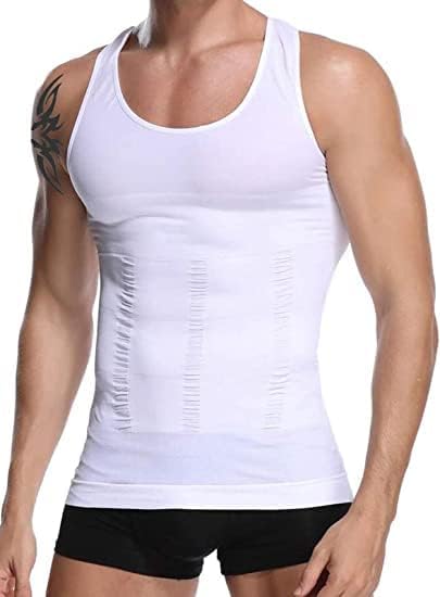 SAKSHAM Enterprises Men's Slimming Body Shaper Belly Buster Compression Underwear Vest (White)- Free Size-image-2