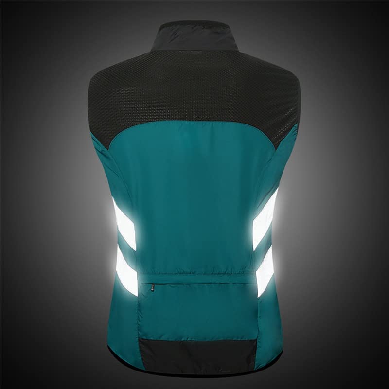 Gilet Réfléchissant Vélo de cyclisme réfléchissant Hommes sans manches coupe-vent Réflecteur de la sécurité Vélo de montagne MTB Veste de bicyclettes avec poche Gilet Réfléchissant Violet ( Color : Or