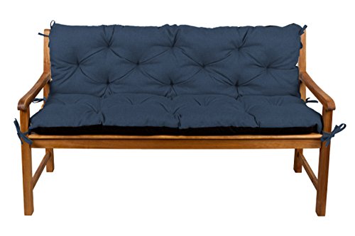Gutekissen Coussin de Banc Coussin de Banc Coussin d'assise + Dossier pour hamac Coussin de Jardin Law (120x50x50, Bleu Marine)