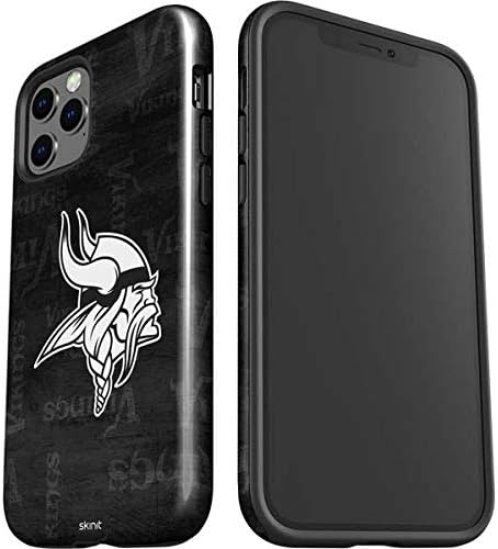 Skinit Impact Phone Case Compatible with iPhone 12 Pro Max - Officially Licensed NFL Minnesota Vikings Black & White Design