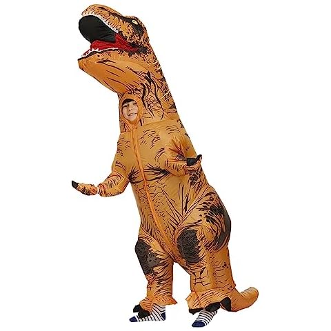 Dinosaur Costume, Inflatable Dinosaur Costume Reinforced Stitching for Funny Cosplay (Brown) Cover