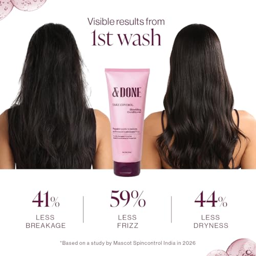 Image of &Done Conditioner for Dry, Frizzy Hair | Professional Bond Repair Conditioner Suitable For All Hair | Reduces Frizz, Repairs Bonds & Controls Breakage | Hydrates & Strengthens Hair from Root to Tip | Compatible with Chemically Treated Hair | SLS & Paraben Free