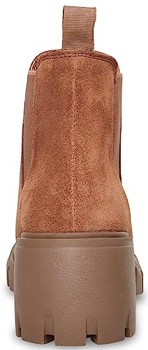 Steve Madden Women's Howler Ankle Boot, Taupe Suede, 5.5
