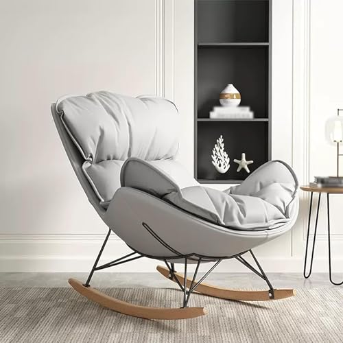 Mecedora ergonómica tapizada para dormitorio interior, moderna y cómoda, para balcón y camping al aire libre, sillón reclinable de gravedad cero (azul)