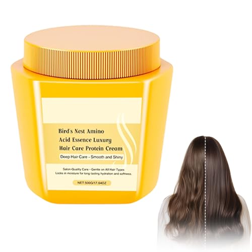 Amino Acid Essence Luxury Nourishing Hair Protein Cream, 2025 New 500mL Birds Nest Amino Acid Hair Care, Amino Acid Hair Repair Cream for Dry Frizzy and Damaged Hair (1)
