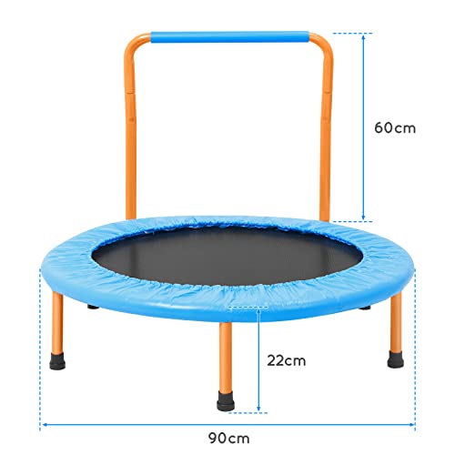 Yorbay Kinder Trampolin 90cm Durchmesser Mini Jumping Trampolin für Zuhause Indoor Outdoor 75 kg dynamische Belastung – Bild 3