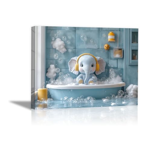 Tableau mural animal sur toilettes pour reveiller une decoration de salle de bain trop triste